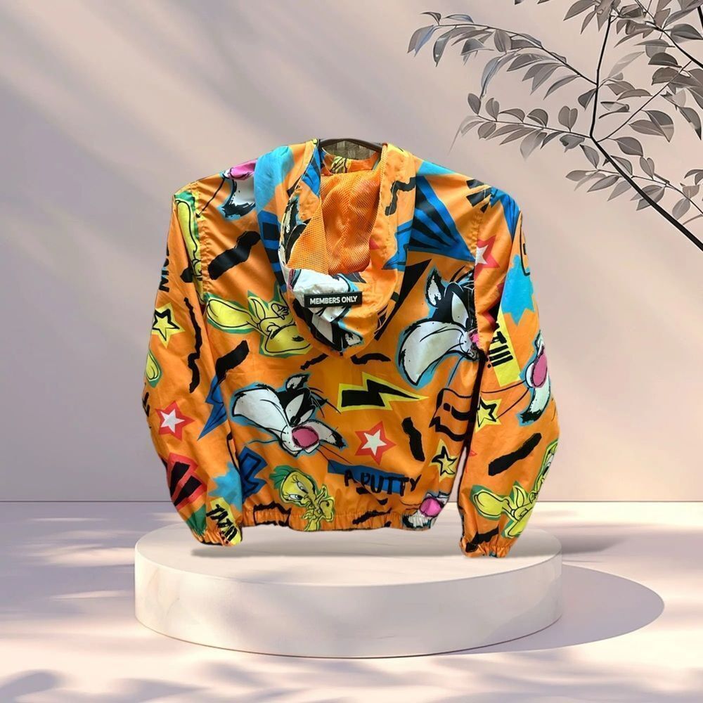 Members Only Looney Tunes Tweety Windbreaker Jacket 10/12 - Picture 3 of 13